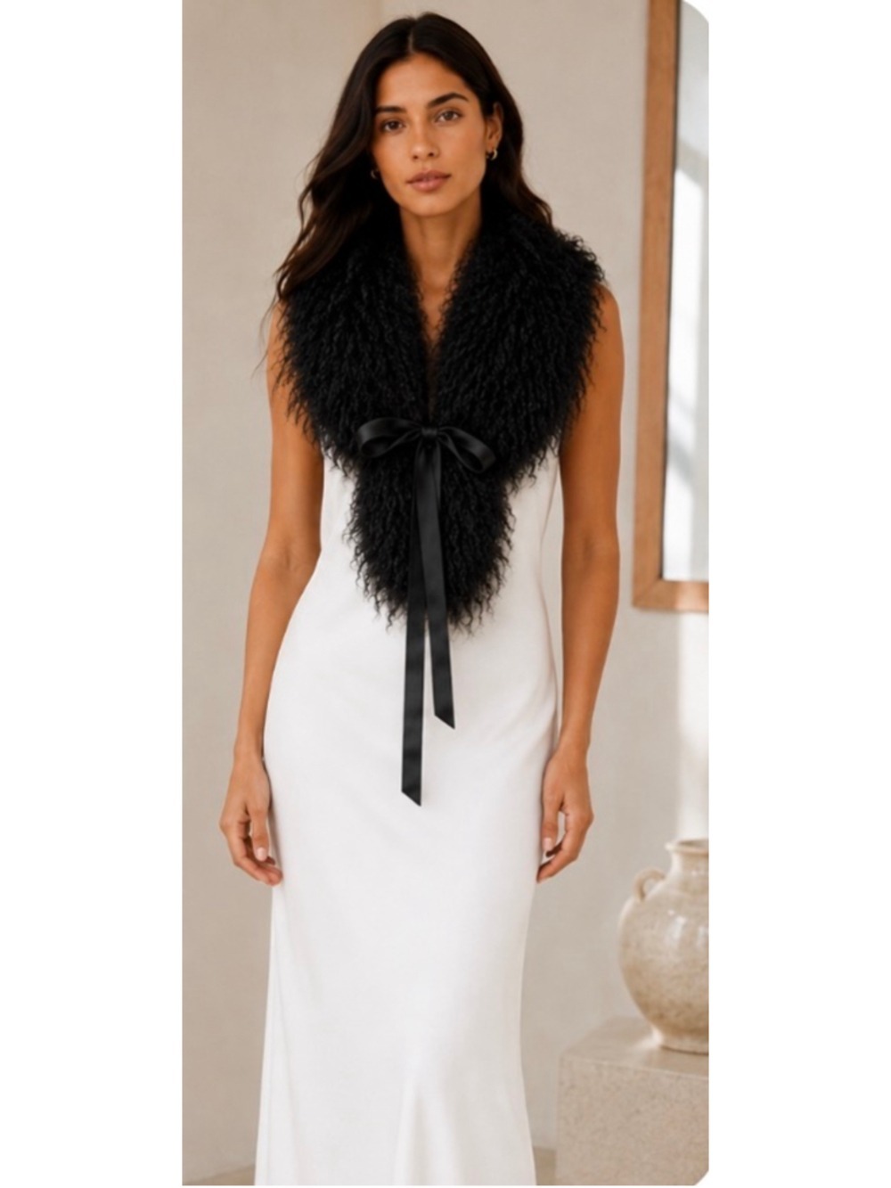 Giorgio Armani Lamb Fur Scarf Wrap NWT!